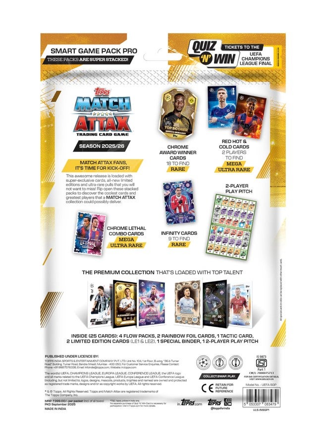 توبس لعبة بطاقات التداول والتجميع Topps UEFA Champions League Match Attax 2025-26 (حزمة الألعاب الذكية الاحترافية) - Image 2